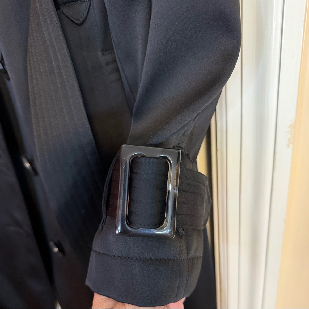 Avanti Black Trench Coat - Picture 3 of 5